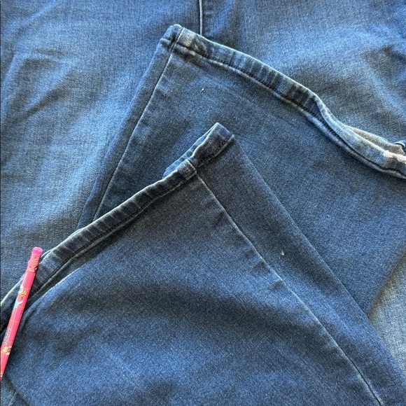 Free People Penny Pull-On Flare Jeans in a dark wash denim - Picture 4 of 9